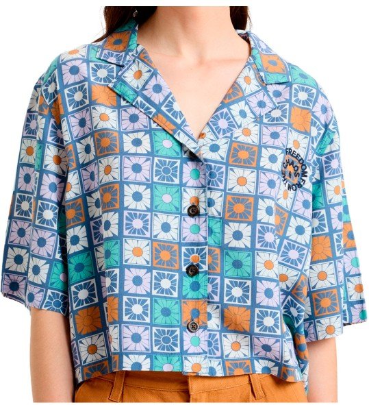Quiksilver - Women's Tilebloom Dad Crop S/S - Hemd Gr L bunt