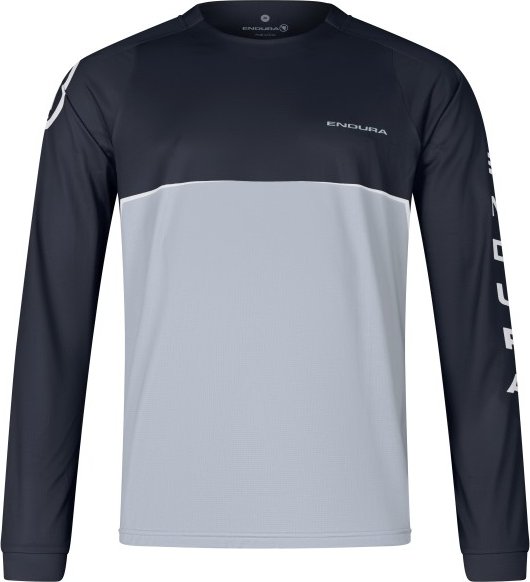 Thumbnail - Endura - Core Printed L/S Tee - Radtrikot Gr M blau/grau
