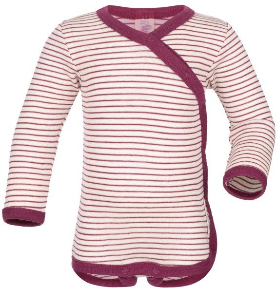 Engel - Kid's Baby-Wickelbody Langarm - Merinounterwäsche Gr 74/80 rosa