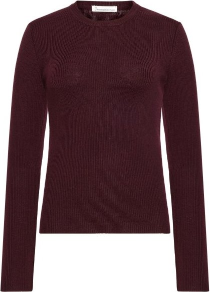 Thumbnail - KnowledgeCotton Apparel - Women's 2x2 Fine Merino Rib L/S - Wollpullover Gr XS rot