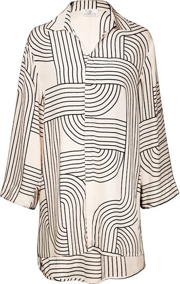 Watercult - Women's Line Set Beach Shirt Long - Bluse Gr L grau