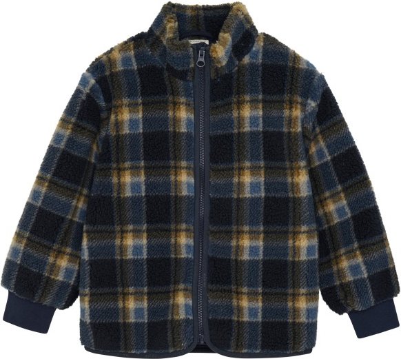 Thumbnail - Minymo - Kid's Teddy Jacket AOP with Lining - Fleecejacke Gr 134 schwarz