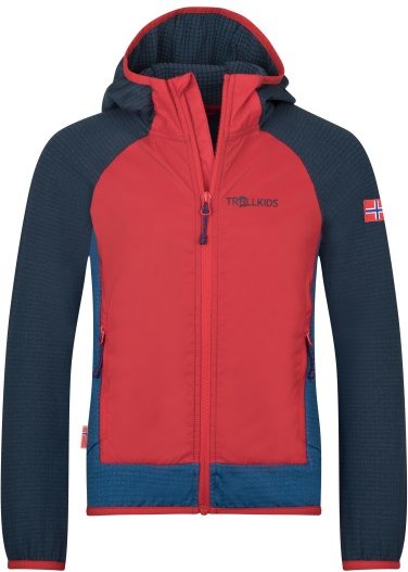 Trollkids - Kid's Seiland Jacket - Fleecejacke Gr 104 rot/blau