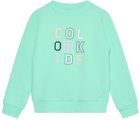 Color Kids - Kid's Sweat with Logo Print - Pullover Gr 164 türkis