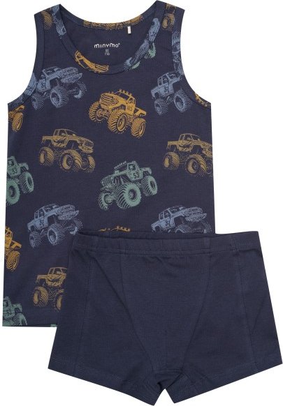 Thumbnail - Minymo - Kid's Underwear Set AOP Boys - Alltagsunterwäsche Gr 98 blau
