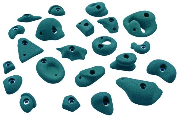 KMZ Holds - Set 1 - 22er S-XL Klettergriffset türkis