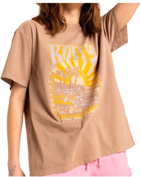 Roxy - Women's Sunnyoversize Enzyme Wash - T-Shirt Gr XL beige