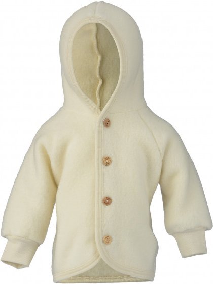 Engel - Kinder Kapuzenjacke mit Holzknöpfen - Wolljacke Gr 62/68 beige
