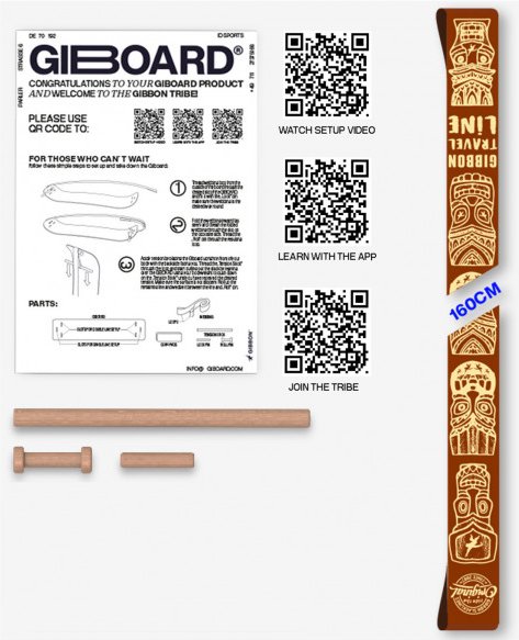 Gibbon Slacklines - Giboard Line - Slackline Gr 160 x 5 cm travel