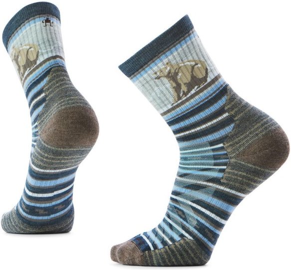 Thumbnail - Smartwool - Hike Targeted Cushion Bear Stripe Mid Crew Socks - Wandersocken Gr M grau