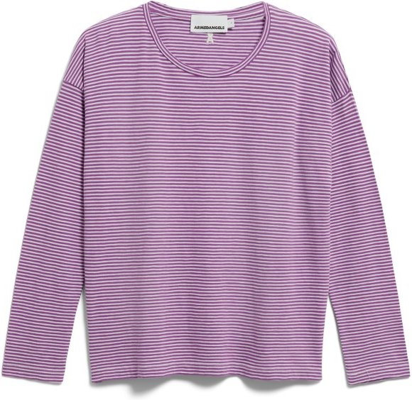 Thumbnail - ARMEDANGELS - Women's Xianaa Lovely Stripes - Longsleeve Gr XL rosa