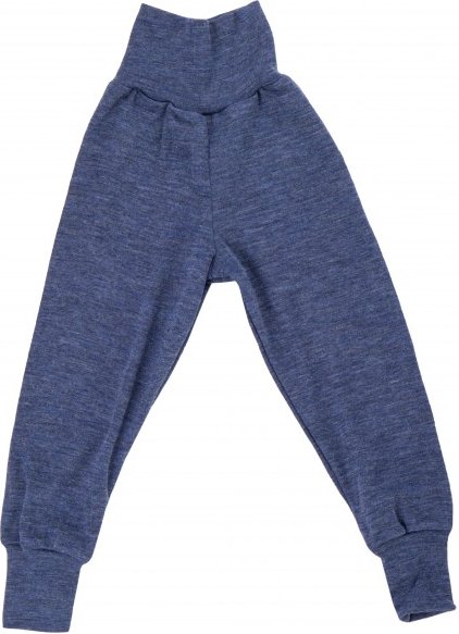 Engel - Baby-Hose Feinripp mit Nabelbund - Merinounterwäsche Gr 50/56 blau