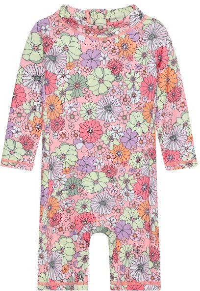 Color Kids - Baby's Suit L/S AOP - Lycra Gr 98 rosa