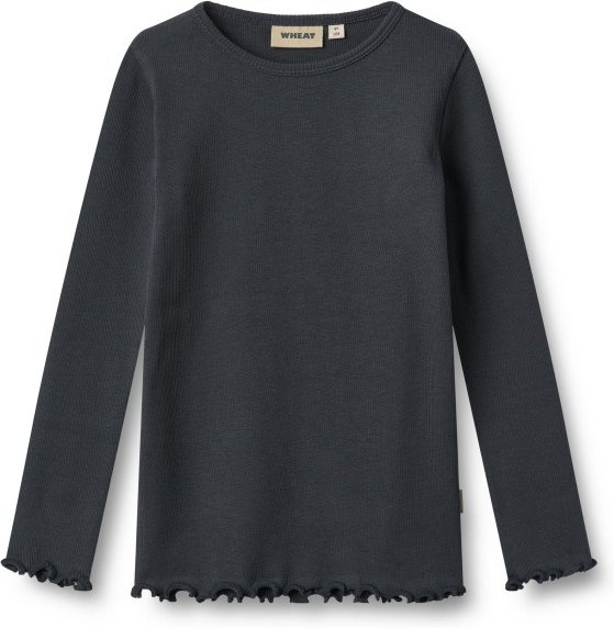 WHEAT - Kid's Rib T-Shirt L/S Ida - Longsleeve Gr 98 grau