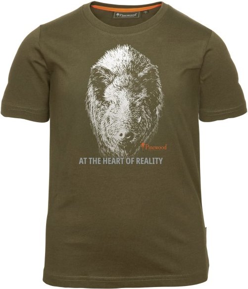 Pinewood - Kid's Wild Boar T-Shirt - T-Shirt Gr 140 braun/oliv