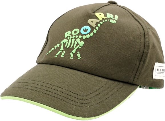 maximo - Boy's Cap Dino Puff Klettverschluß - Cap Gr 55-57 cm oliv