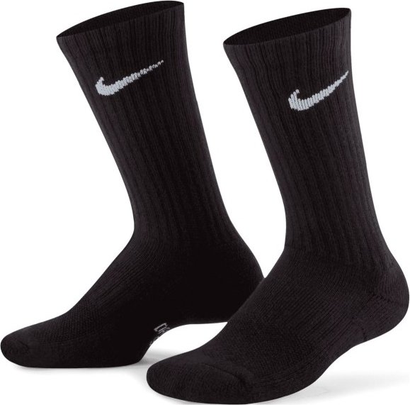 Nike - Kid's Everyday Cushioned Crew Socks 3-Pack - Multifunktionssocken Gr M - EU: 38-42 schwarz
