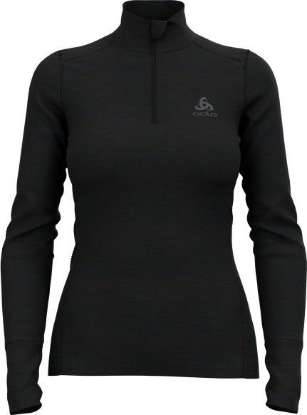 Odlo - Women's BL Top Turtle Neck L/S Half Zip Merino 2 - Merinounterwäsche Gr S schwarz