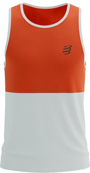 Compressport - Performance Singlet - Laufshirt Gr M grau/rot