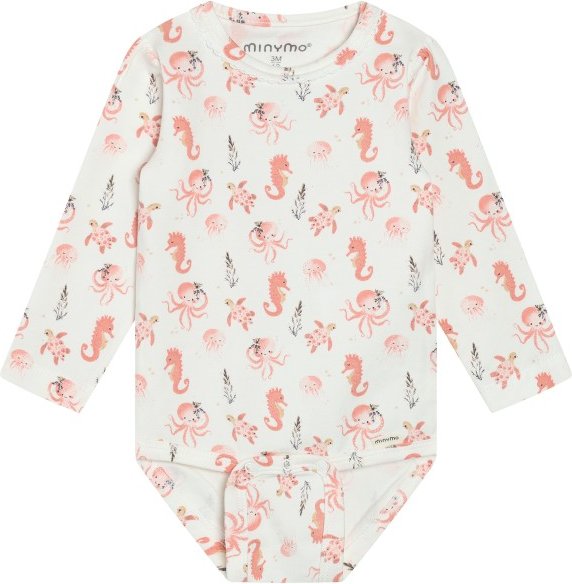 Minymo - Kid's Body L/S AOP - Body Gr 80 weiß