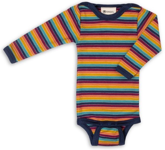 Engel - Baby Body L/S mit Druckknöpfen geringelt Gr 74/80 bunt