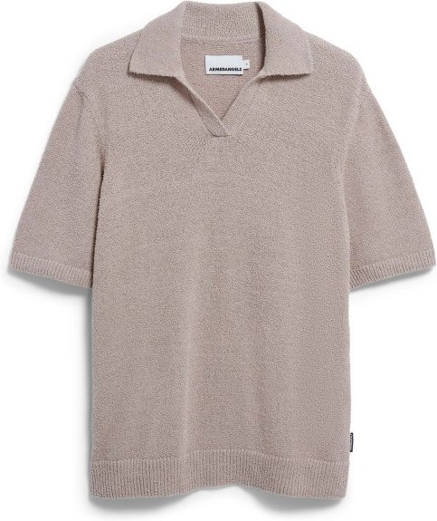 Thumbnail - ARMEDANGELS - Boucle Knit - Polo-Shirt Gr L grau