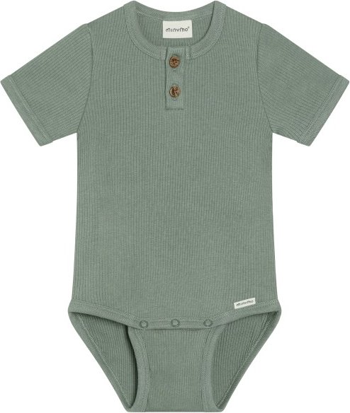 Minymo - Kid's Body S/S Rib - Body Gr 68 grün