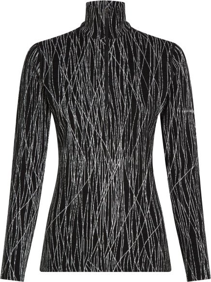 Thumbnail - Icebreaker - Women's Merino 260 Tech Vertex L/S Half Zip AOP - Merinounterwäsche Gr L grau/schwarz