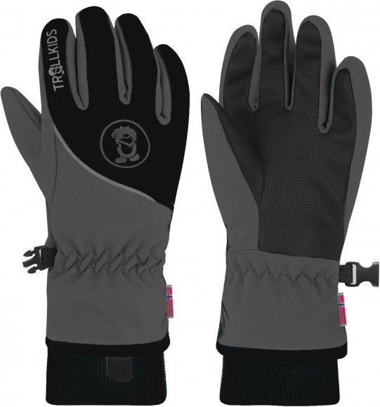 Trollkids - Kid's Trolltunga Glove - Handschuhe Gr 4 - 6-7 Years schwarz/grau