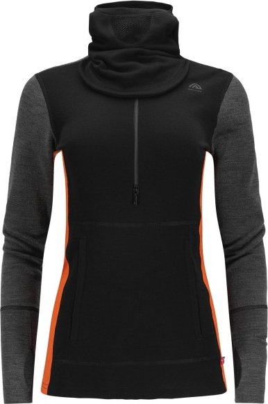 Thumbnail - Aclima - Women's Warmwool Hoodsweater with Zip - Merinohoodie Gr L schwarz