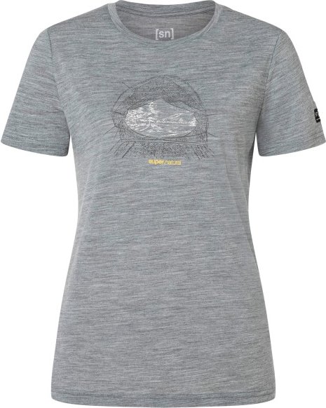 super.natural - Women's Tent View Tee - Merinoshirt Gr M grau/ various