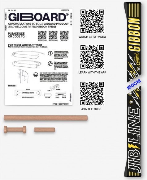 Gibbon Slacklines - Giboard Line - Slackline Gr 160 x 5 cm jib line /schwarz