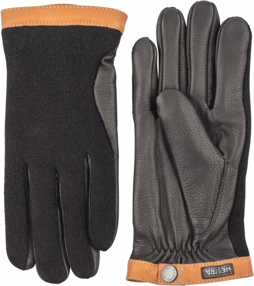 Thumbnail - Hestra - Deerskin Wool Tricot - Handschuhe Gr 10 grau/schwarz