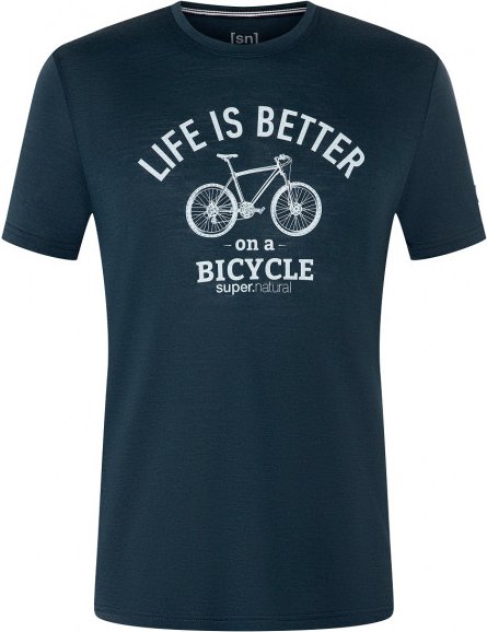 super.natural - Better Bike Tee - Merinoshirt Gr 46 - S blau