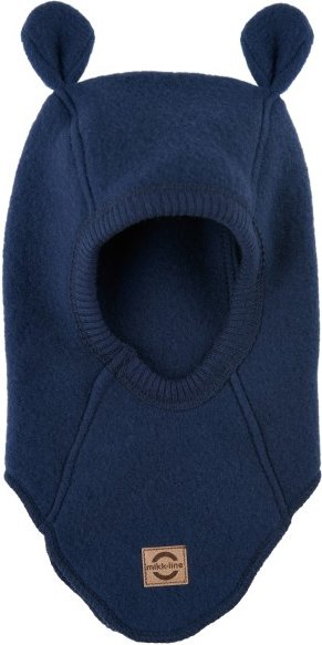 Thumbnail - Mikk-Line - Kid's Wool Fullface with Ears - Mütze Gr 74/80 blau