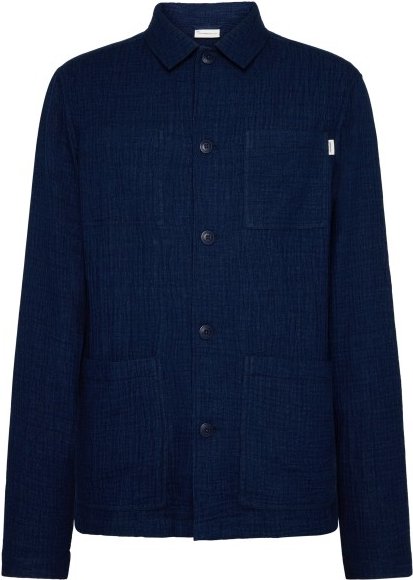 KnowledgeCotton Apparel - Loose Fit Dobby Overshirt - Hemd Gr XXL blau