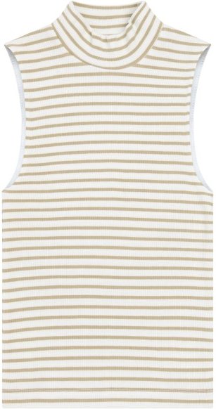 KnowledgeCotton Apparel - Women's High Neck Rib Top - Top Gr S weiß