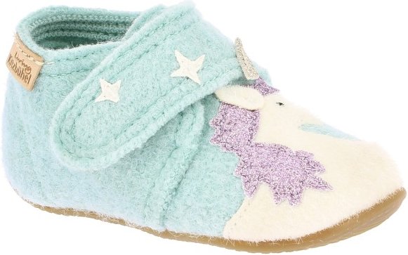Living Kitzbühel - Baby's Klettschuh Einhorn & Stern - Hüttenschuhe Gr 19 grau