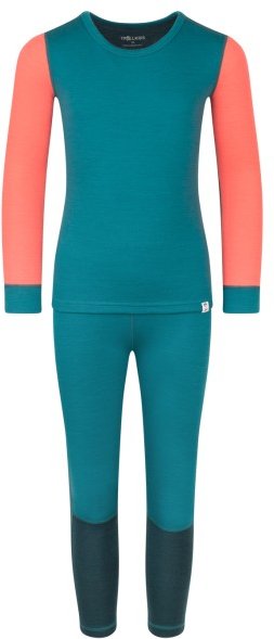 Trollkids - Kid's Merino Baselayer Set II - Merinounterwäsche Gr 116 türkis