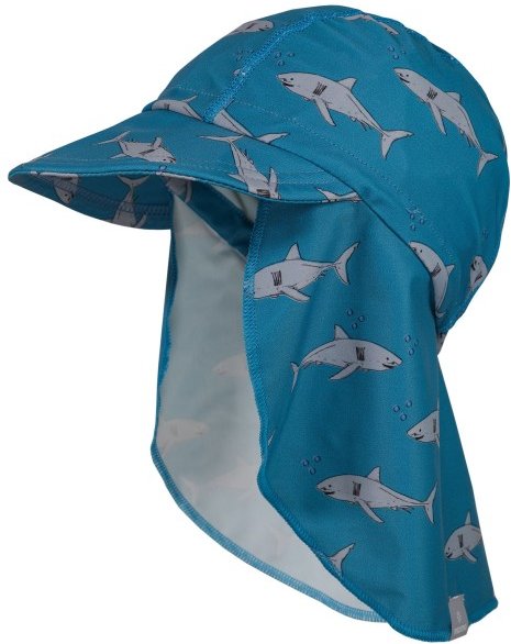 maximo - Kid's Mini Schildmütze Badestoff Nackenschutz UV50 - Cap Gr 49 cm blau
