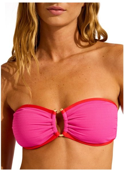 Seafolly - Women's Beach Bound Ring Front Bandeau - Bikini-Top Gr 44 orange