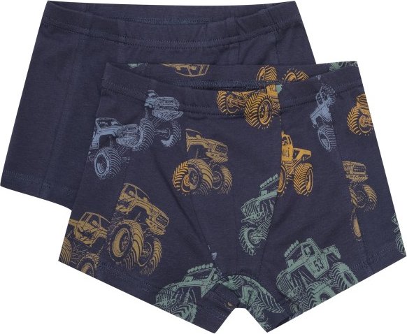 Thumbnail - Minymo - Kid's Boxers AOP No. 134065 2-Pack - Unterhose Gr 116 blau