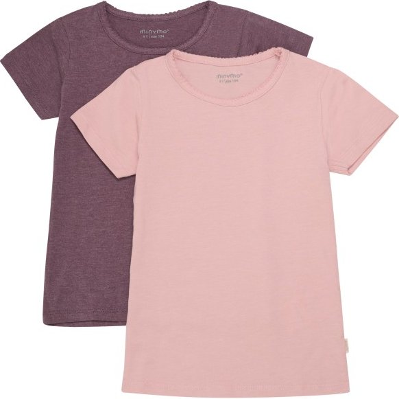 Minymo - Kid's Basic 33 -T-Shirt S/S (2-Pack) - T-Shirt Gr 86 rosa