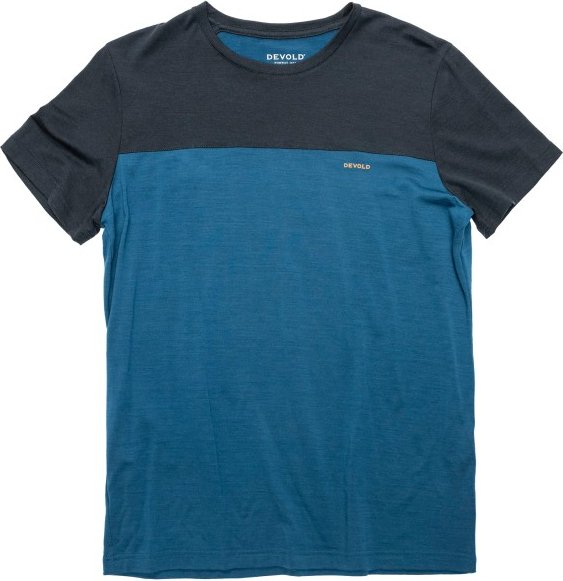 Thumbnail - Devold - Classic Linear Tee - Merinoshirt Gr L blau