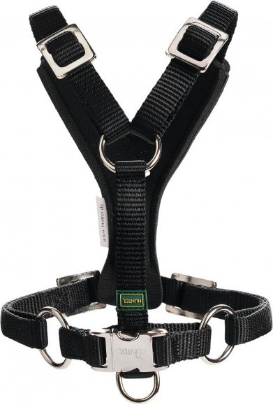 Hunter - Geschirr Autosicherheit Easy Comfort - Hundegeschirr Gr Bauchumfang 45-60 cm - Breite 1,5 cm schwarz