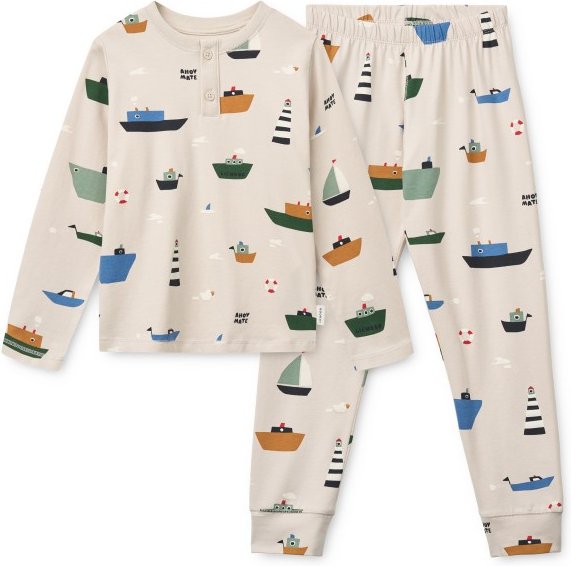 LIEWOOD - Kid's Wilhelm Printed Pyjamas Set - Schlafanzug Gr 98-104 beige