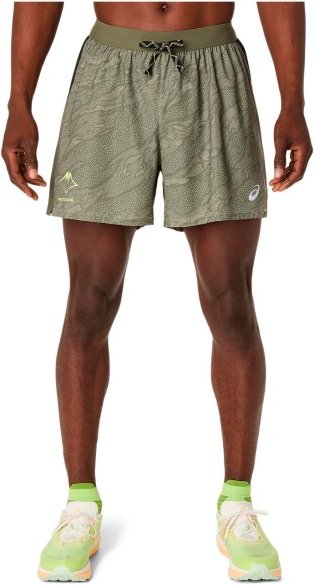 Thumbnail - Asics - Fujitrail All Over Print 5'' Short - Laufshorts Gr XL braun