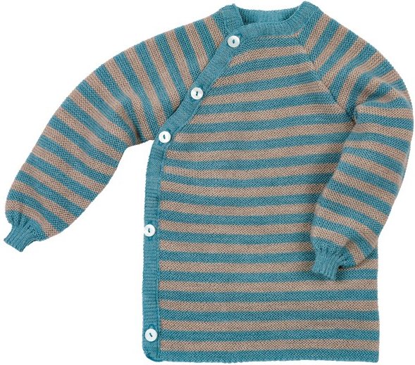 Thumbnail - Reiff - Kid's Ringelschlüttli - Merinopullover Gr 62/68 türkis