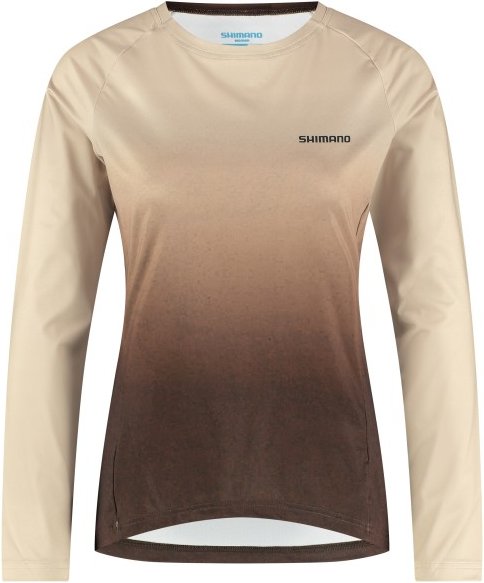 Thumbnail - Shimano - Women's Parco L/S Printed Jersey - Radtrikot Gr M beige