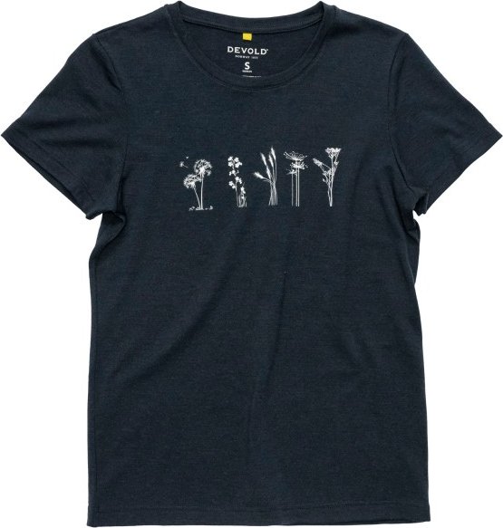 Devold - Women's Classic Flowers Tee - Merinoshirt Gr L blau